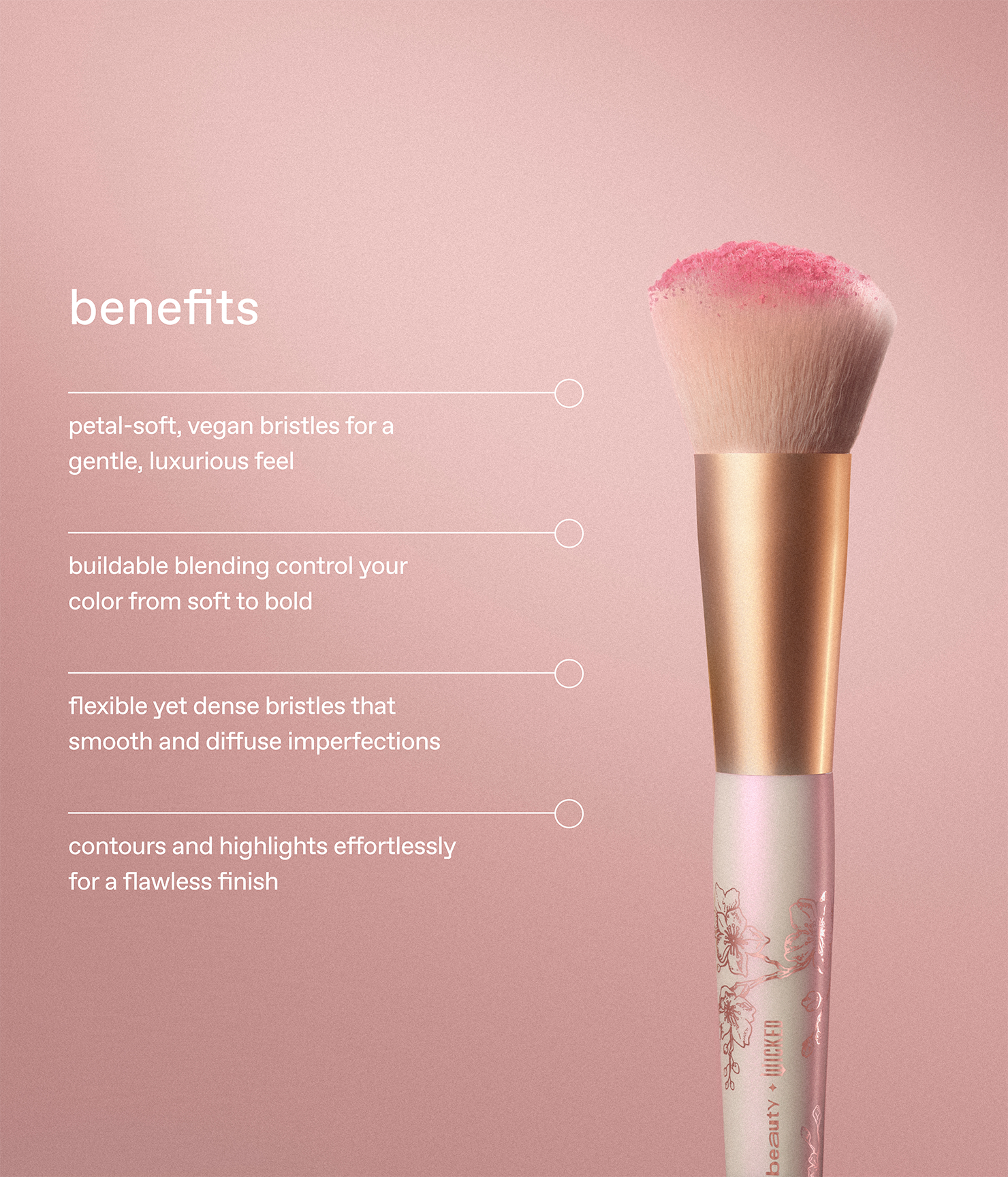 r.e.m. beauty x Wicked: For Good Cherry Blossom Blush Brush - 图片 3