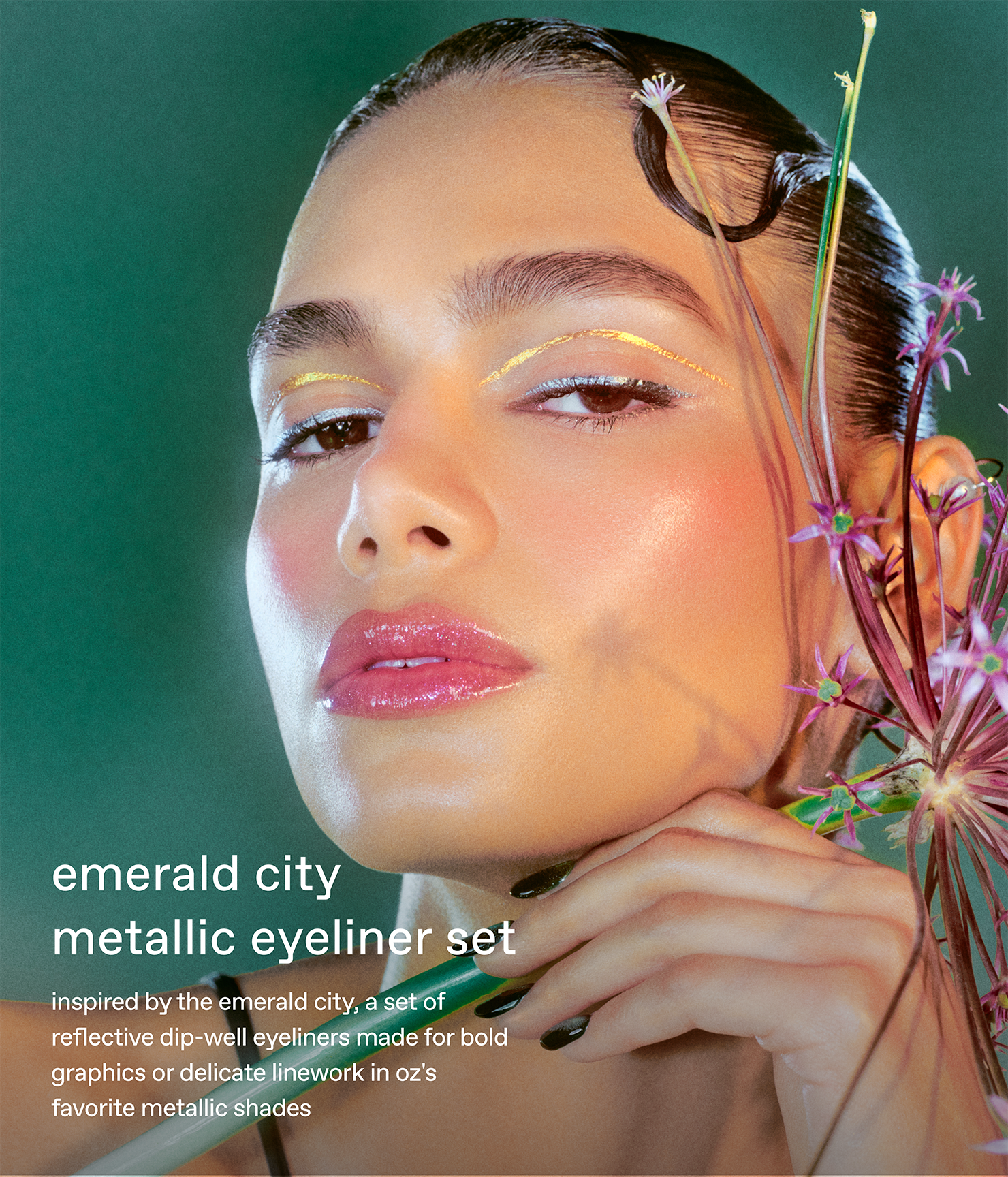 r.e.m. beauty x Wicked: For Good Emerald City Metallic Eyeliner Set - 图片 4