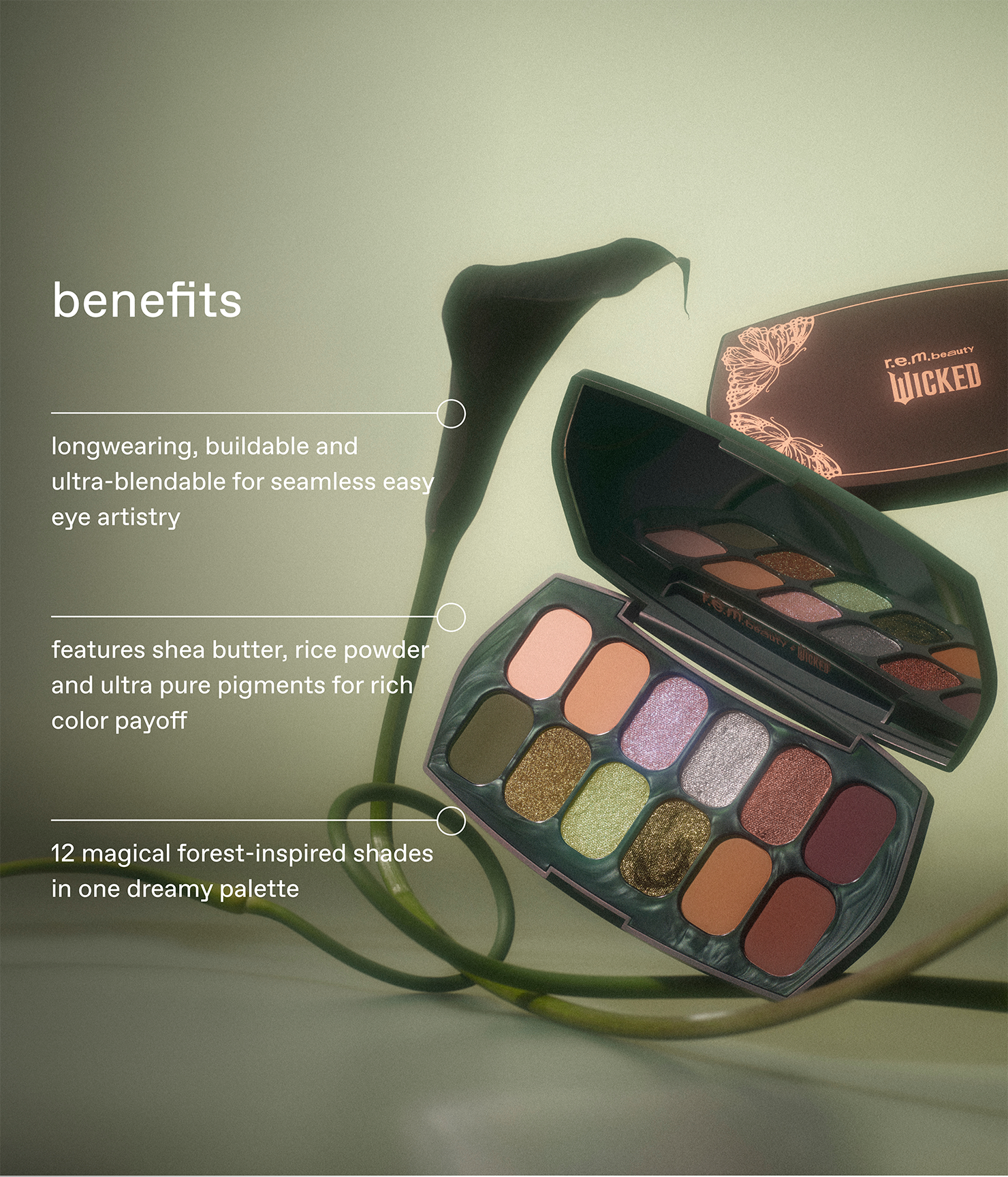 r.e.m. beauty x Wicked: For Good welcome to oz eyeshadow & eyeliner set - 图片 4