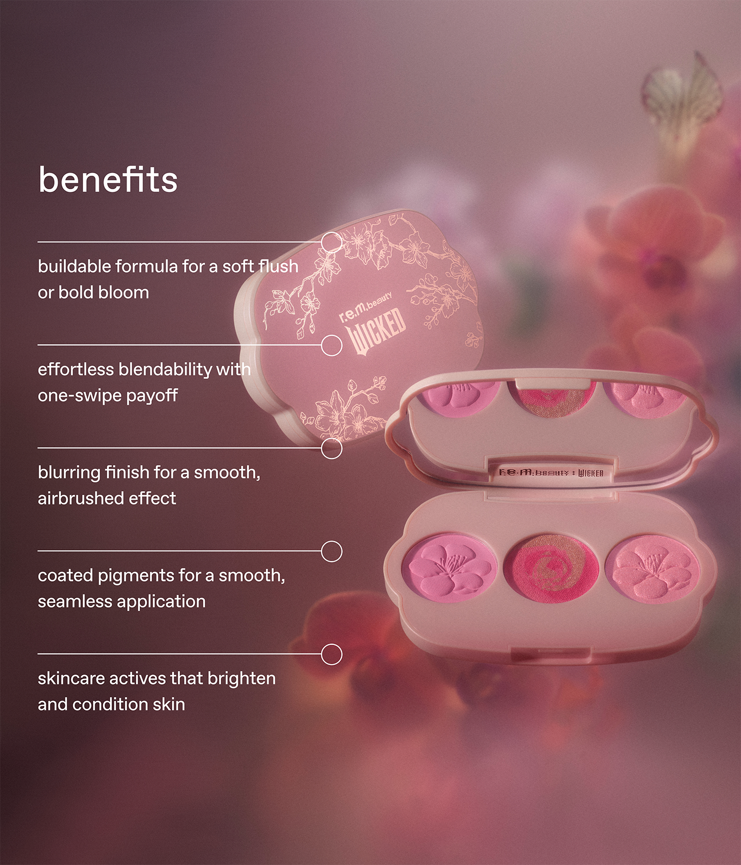 r.e.m. beauty x Wicked: For Good Cherry Blossom Blush Palette - 图片 8