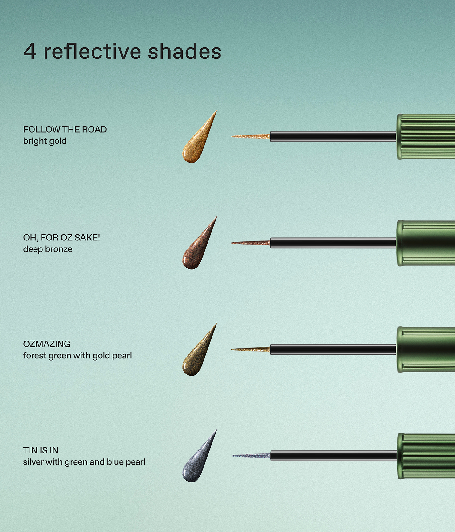 r.e.m. beauty x Wicked: For Good Emerald City Metallic Eyeliner Set - 图片 6