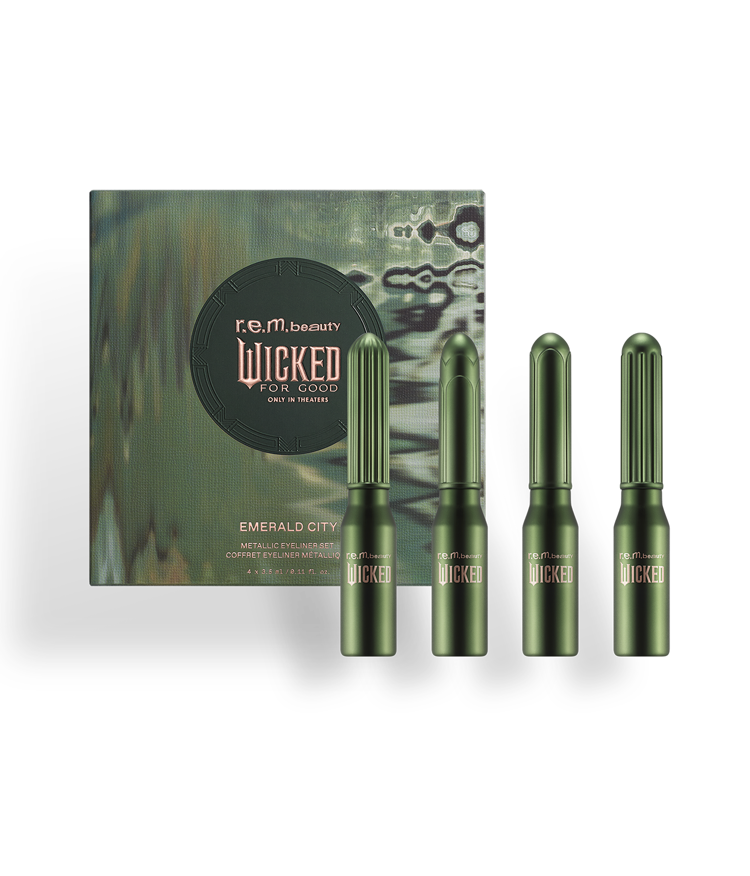 r.e.m. beauty x Wicked: For Good Emerald City Metallic Eyeliner Set